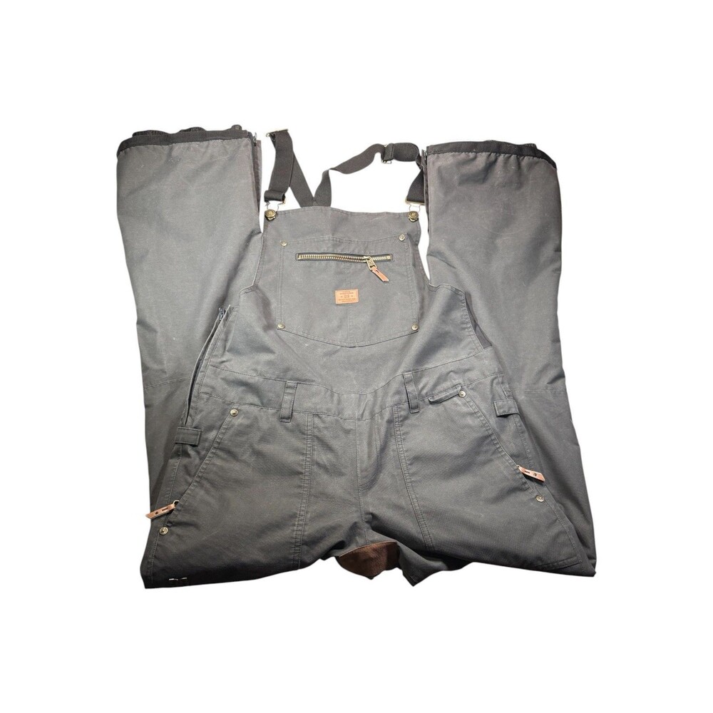 DC Shoes Mens 15K Waterproof Snowboard Ski Bib Pants Overalls Gray Size L Patch